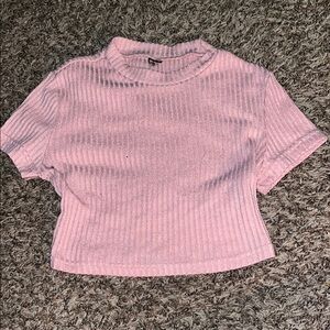 Pink Ribbed Women's Top